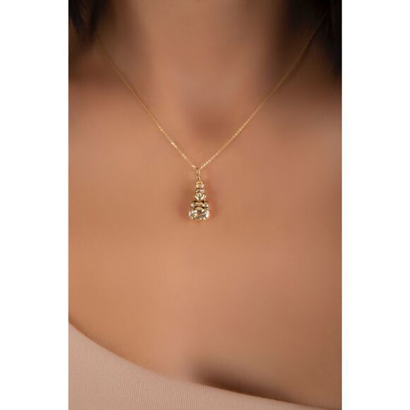 14k Real Gold Buddha Pendant | Birthday Gift | Everyday Jewelry | Unique Charm | - Picture 2 of 5